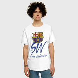 Футболка оверсайз мужская Barcelona - Spain - sweeper, цвет: белый — фото 2