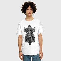 Футболка оверсайз мужская Ride biker, цвет: белый — фото 2