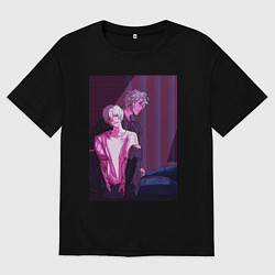 Футболка оверсайз мужская Братья аниме, цвет: черный