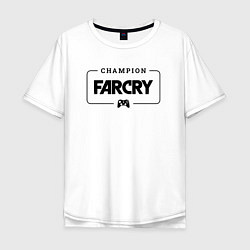 Футболка оверсайз мужская Far Cry gaming champion: рамка с лого и джойстиком, цвет: белый