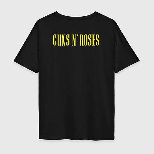 Мужская футболка оверсайз Guns n roses Skull / Черный – фото 2