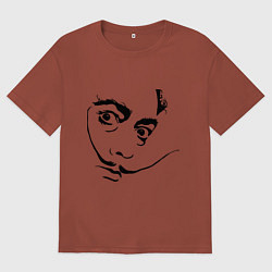 Футболка оверсайз мужская Salvador Domingo Felipe Jacinto Dali, цвет: кирпичный