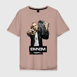 Футболка оверсайз мужская Eminem boombox, цвет: пыльно-розовый