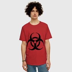 Футболка оверсайз мужская Biological hazard, цвет: красный — фото 2