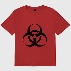 Футболка оверсайз мужская Biological hazard, цвет: красный
