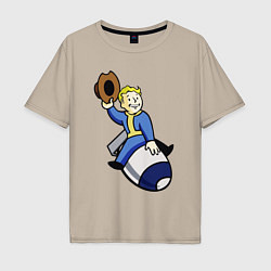 Футболка оверсайз мужская Vault boy - bomb rider, цвет: миндальный