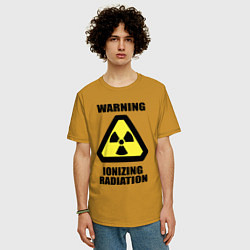 Футболка оверсайз мужская Ионизирующее радиоактивное излучение, цвет: горчичный — фото 2