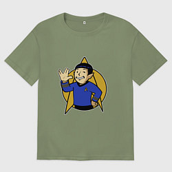 Футболка оверсайз мужская Spoke - vault boy, цвет: авокадо