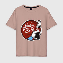 Футболка оверсайз мужская Nuka cola sticker, цвет: пыльно-розовый