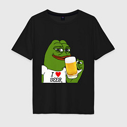 Мужская футболка оверсайз Drink Pepe