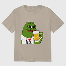 Футболка оверсайз мужская Drink Pepe, цвет: миндальный