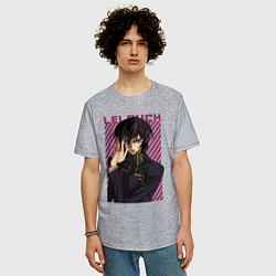 Футболка оверсайз мужская Лелуш Черный принц, цвет: меланж — фото 2