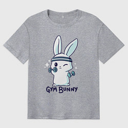 Футболка оверсайз мужская Gym bunny, цвет: меланж