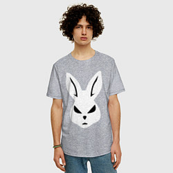 Футболка оверсайз мужская Evil bunny head, цвет: меланж — фото 2