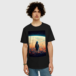 Футболка оверсайз мужская I want to be an astronaut, цвет: черный — фото 2