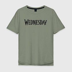 Футболка оверсайз мужская Logo black Wednesday, цвет: авокадо