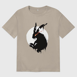 Мужская футболка оверсайз Черный кролик 2023