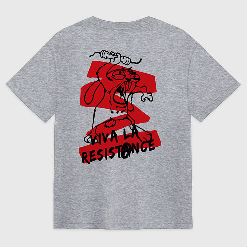 Мужская футболка оверсайз La resistance / Меланж – фото 2