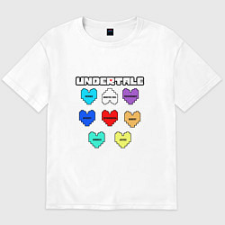 Футболка оверсайз мужская Undertale - души 8 людей, цвет: белый