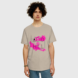 Футболка оверсайз мужская Acid hill pink, цвет: миндальный — фото 2