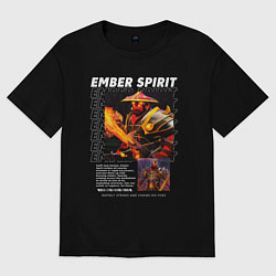 Футболка оверсайз мужская Ember Spirit Dota2, цвет: черный