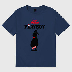 Футболка оверсайз мужская Толстяк playboy, цвет: тёмно-синий