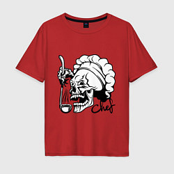 Футболка оверсайз мужская Chef skull, цвет: красный