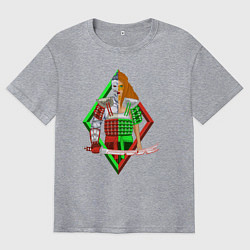 Футболка оверсайз мужская Демон и амазонка, цвет: меланж