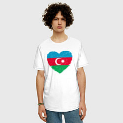 Футболка оверсайз мужская Сердце Азербайджана, цвет: белый — фото 2