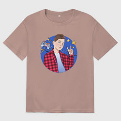 Футболка оверсайз мужская Игорь Геймер М, цвет: пыльно-розовый