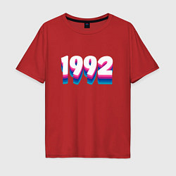 Футболка оверсайз мужская Made in 1992 vintage art, цвет: красный