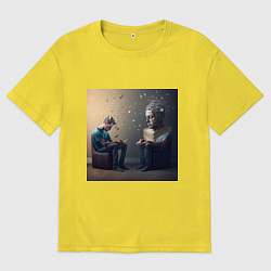 Футболка оверсайз мужская Зазеркалье, цвет: желтый