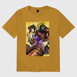 Футболка оверсайз мужская Джотаро Куджо - JoJo Bizarre Adventure, цвет: горчичный