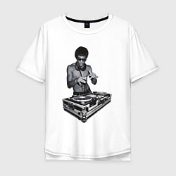 Футболка оверсайз мужская DJ Bruce Lee, цвет: белый