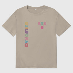 Футболка оверсайз мужская Dynamite BTS logo, цвет: миндальный