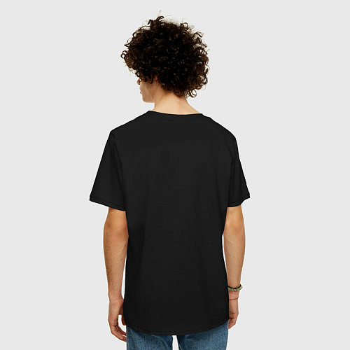Мужская футболка оверсайз Сердце в стиле минимализм / Черный – фото 4