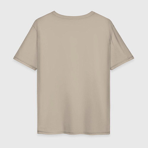 Мужская футболка оверсайз Медведь в стиле мезенской росписи / Миндальный – фото 2