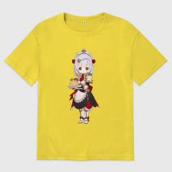 Футболка оверсайз мужская Ноэлль угощает панкейками, цвет: желтый