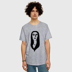 Футболка оверсайз мужская Morticia Addams, цвет: меланж — фото 2