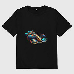 Футболка оверсайз мужская Скоростной болид, цвет: черный