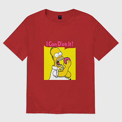 Футболка оверсайз мужская Homer doh it, цвет: красный