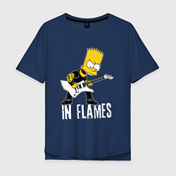Футболка оверсайз мужская In Flames Барт Симпсон рокер, цвет: тёмно-синий