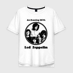Футболка оверсайз мужская Led Zeppelin retro, цвет: белый
