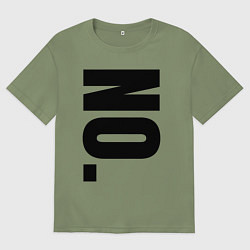 Футболка оверсайз мужская No большие буквы, цвет: авокадо