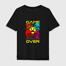 Футболка оверсайз мужская Game over inscription, цвет: черный