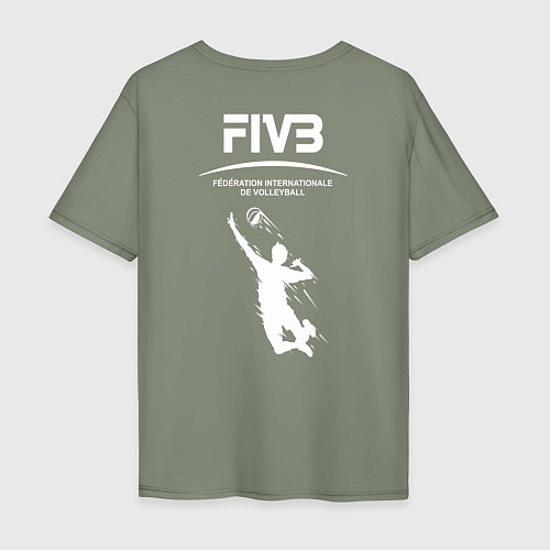 Мужская футболка оверсайз Международная федерация волейбола FIVB / Авокадо – фото 2