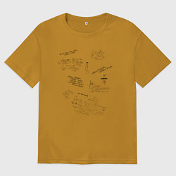 Футболка оверсайз мужская Математик, цвет: горчичный