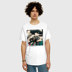 Футболка оверсайз мужская JDM дрифт, цвет: белый — фото 2