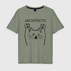 Футболка оверсайз мужская Architects - rock cat, цвет: авокадо