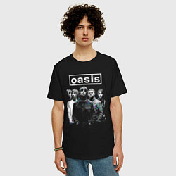 Футболка оверсайз мужская Oasis рок группа, цвет: черный — фото 2